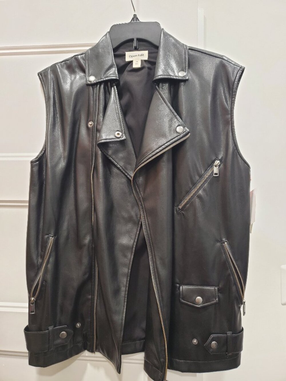 Open Edit buttery soft leather like vest xs over-sized